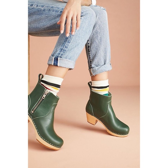 Swedish Hasbeens Shoes - Swedish Hasbeens ZIP It Emy in Green Size 39